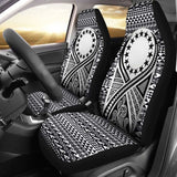 Cook Islands Car Seat Cover - Cook Islands Flag Polynesian Tattoo Black - 9 174914 - YourCarButBetter