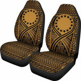 Cook Islands Car Seat Cover - Cook Islands Flag Polynesian Tattoo Gold - 9 174914 - YourCarButBetter