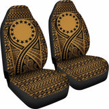 Cook Islands Car Seat Cover - Cook Islands Flag Polynesian Tattoo Gold - 9 174914 - YourCarButBetter