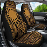 Cook Islands Car Seat Cover - Cook Islands Flag Polynesian Tattoo Gold - 9 174914 - YourCarButBetter