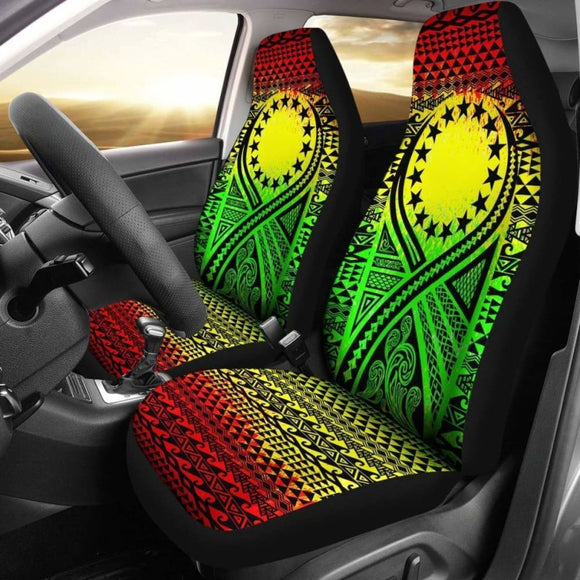 Cook Islands Car Seat Cover - Cook Islands Flag Polynesian Tattoo Reggae - 9 174914 - YourCarButBetter