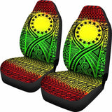 Cook Islands Car Seat Cover - Cook Islands Flag Polynesian Tattoo Reggae - 9 174914 - YourCarButBetter