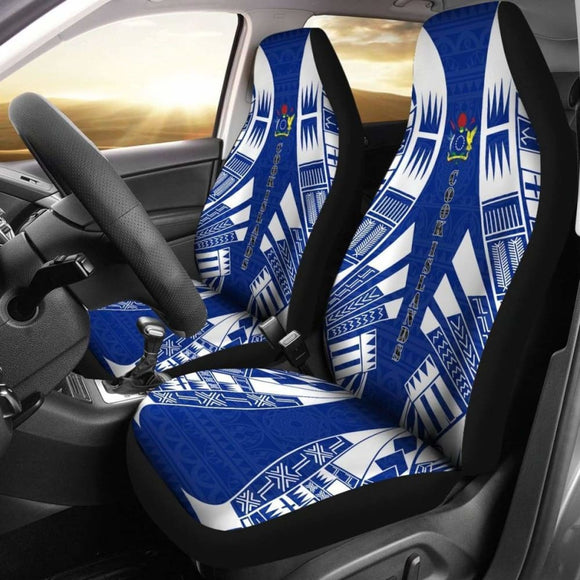 Cook Islands Car Seat Covers - Cook Islands Coat Of Arms Polynesian Tattoo Flag - 9 174914 - YourCarButBetter