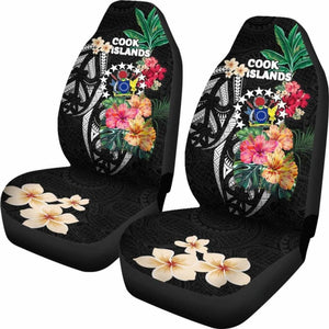 Cook Islands Car Seat Covers Coat Of Arms Polynesian With Hibiscus 232125 - YourCarButBetter
