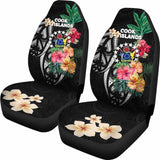 Cook Islands Car Seat Covers Coat Of Arms Polynesian With Hibiscus 232125 - YourCarButBetter