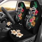 Cook Islands Car Seat Covers Coat Of Arms Polynesian With Hibiscus 232125 - YourCarButBetter