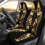 Cook Islands Car Seat Covers - Polynesian Tattoo Gold - 9 174914 - YourCarButBetter