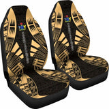 Cook Islands Car Seat Covers - Polynesian Tattoo Gold - 9 174914 - YourCarButBetter
