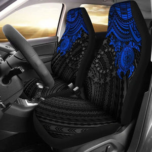 Cook Islands Polynesian Car Seat Covers - Blue Turtle - Amazing 091114 - YourCarButBetter