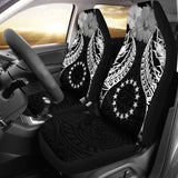 Cook Islands Polynesian Car Seat Covers Pride Seal And Hibiscus Black - 232125 - YourCarButBetter