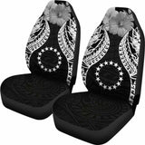 Cook Islands Polynesian Car Seat Covers Pride Seal And Hibiscus Black - 232125 - YourCarButBetter