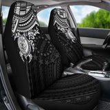 Cook Islands Polynesian Car Seat Covers - White Turtle - Amazing 091114 - YourCarButBetter