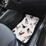 Cool Rooster Chicken Cock Floral Ornament Background Front And Back Car Mats 181703 - YourCarButBetter