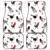 Cool Rooster Chicken Cock Floral Ornament Background Front And Back Car Mats 181703 - YourCarButBetter