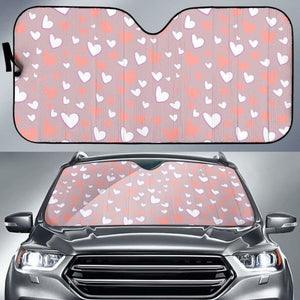 Coral White Heart Pattern Car Auto Sun Shades 460402 - YourCarButBetter