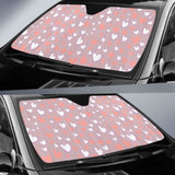 Coral White Heart Pattern Car Auto Sun Shades 460402 - YourCarButBetter