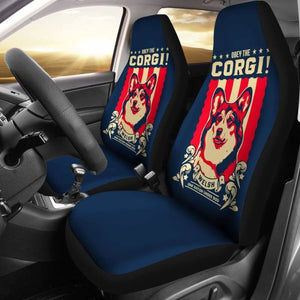 Corgi Car Seat Covers - Obey The Corgi - 14 102802 - YourCarButBetter