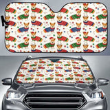 Corgi Christmas Pattern Car Auto Sun Shades 085424 - YourCarButBetter