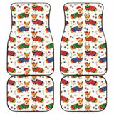 Corgi Christmas Pattern Front And Back Car Mats 160830 - YourCarButBetter