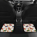 Corgi Christmas Pattern Front And Back Car Mats 160830 - YourCarButBetter