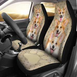 Corgi Dog Car Seat Covers Funny Seat Covers For Car 102802 - YourCarButBetter