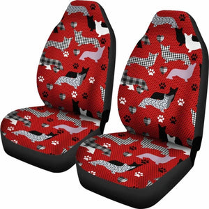 Corgi Patterns Red Car Seat Covers 102802 - YourCarButBetter