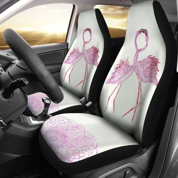 Couple Kissing Romantic Flamingo Car Seat Covers 201010 - YourCarButBetter