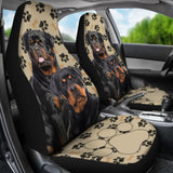 Couple Rottweilers For Rottweilers Lovers Paw Print Car Seat Covers 212701 - YourCarButBetter