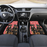 Couple Rottweilers on Pink Background Paw Print Car Floor Mats 212701 - YourCarButBetter