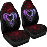 Couple Valentine Dragons Roses And Heart Car Seat Covers 211604 - YourCarButBetter