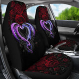 Couple Valentine Dragons Roses And Heart Car Seat Covers 211604 - YourCarButBetter