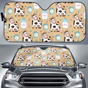 Cow Bottle Of Milk Pattern Car Auto Sun Shades 172609 - YourCarButBetter