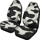 Cow Hide Print Car Seat Covers Black And White Rustic Pattern 144730 - YourCarButBetter