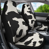 Cow Hide Print Car Seat Covers Black And White Rustic Pattern 144730 - YourCarButBetter