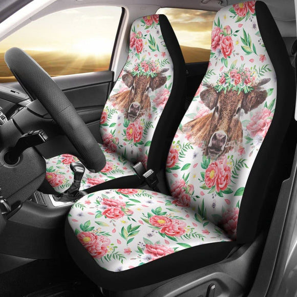 Cow Peony Carseat Covers 103131 - YourCarButBetter