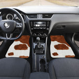 Cowhide Print Brown Themed Car Floor Mats 211804 - YourCarButBetter