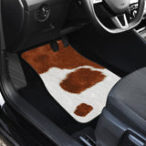 Cowhide Print Brown Themed Car Floor Mats 211804 - YourCarButBetter