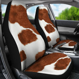 Cowhide Print Brown Themed Car Seat Covers 211804 - YourCarButBetter