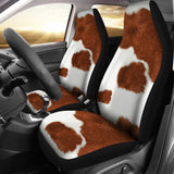 Cowhide Print Brown Themed Car Seat Covers 211804 - YourCarButBetter