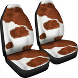 Cowhide Print Brown Themed Car Seat Covers 211804 - YourCarButBetter