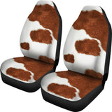 Cowhide Print Brown Themed Car Seat Covers 211804 - YourCarButBetter