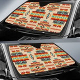 Cream Pattern Native Auto Sun Shades 093223 - YourCarButBetter