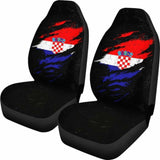 Croatia In Me Car Seat Covers - Special Grunge Style (Set Of Two) 232125 - YourCarButBetter