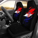 Croatia In Me Car Seat Covers - Special Grunge Style (Set Of Two) 232125 - YourCarButBetter