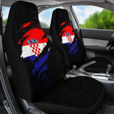 Croatia In Me Car Seat Covers - Special Grunge Style (Set Of Two) 232125 - YourCarButBetter