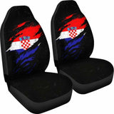 Croatia In Me Car Seat Covers - Special Grunge Style (Set Of Two) 232125 - YourCarButBetter