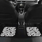 Crow Dark Floral Pattern Front And Back Car Mats 153908 - YourCarButBetter