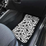 Crow Dark Floral Pattern Front And Back Car Mats 153908 - YourCarButBetter