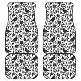 Crow Dark Floral Pattern Front And Back Car Mats 153908 - YourCarButBetter