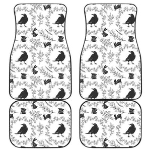 Crows Floral Wreath Rabbit Pattern Front And Back Car Mats 153908 - YourCarButBetter